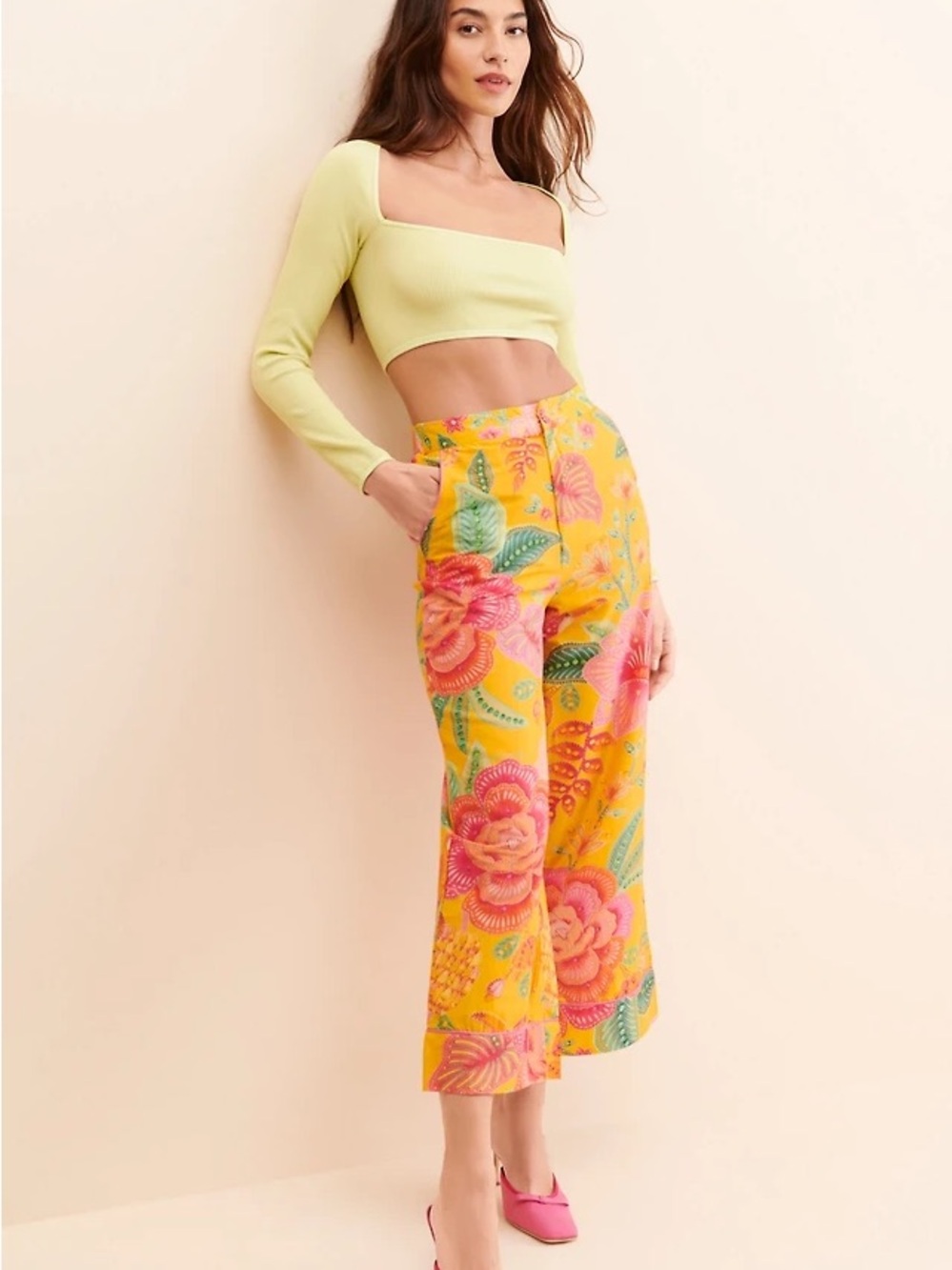 Anthropologie Farm Rio Macaw Tropical Bloom Pants